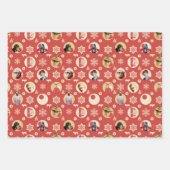 Een kerstverhaal-retro Snowflake-patroon Inpakpapier Vel (Voorkant 2)