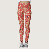 Een kerstverhaal-retro Snowflake-patroon Leggings (Voorkant)
