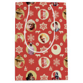 Een kerstverhaal-retro Snowflake-patroon Medium Cadeauzakje (Voorkant)