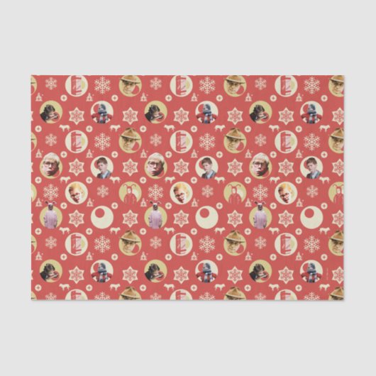 Een kerstverhaal-retro Snowflake-patroon Tissuepapier (Voorkant)