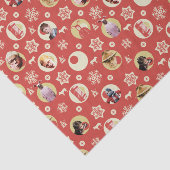 Een kerstverhaal-retro Snowflake-patroon Tissuepapier (Detail)