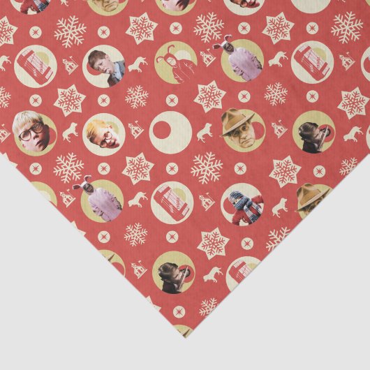 Een kerstverhaal-retro Snowflake-patroon Tissuepapier (Detail)