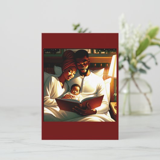 Een kerstverhaal: vaders liefde in bedverhalen feestdagenkaart (Staand voorkant)
