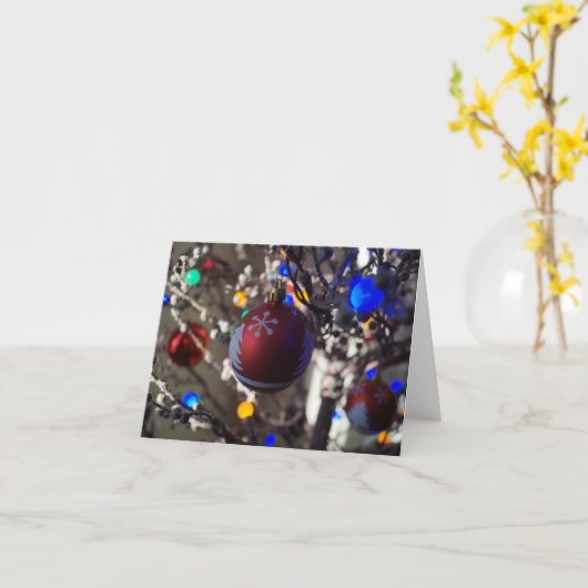 Een kerstversiering. Een kerst Wenskaart Kaart (Gele Bloem)