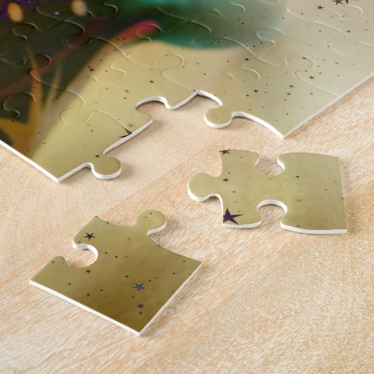 Een kerstversiering met teardrop legpuzzel (Zijkant)