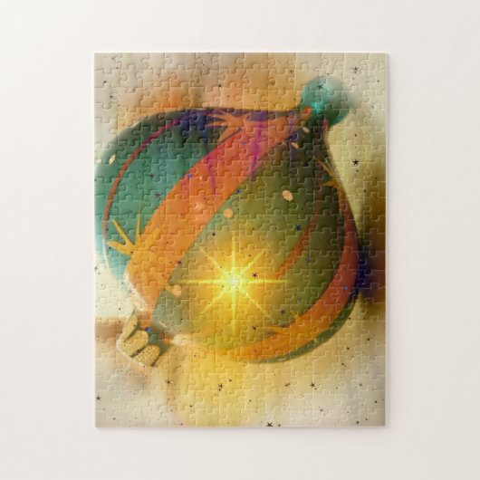 Een kerstversiering met teardrop legpuzzel (Verticaal)