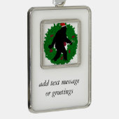 Een kerstvierkant met een adem verzilverd omlijst ornament (Rechts)