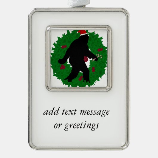 Een kerstvierkant met een adem verzilverd omlijst ornament (Voorkant)