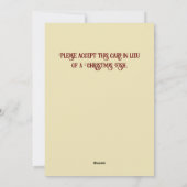 Een kerstvis vervangende flat feestdagenkaart (Achterkant)