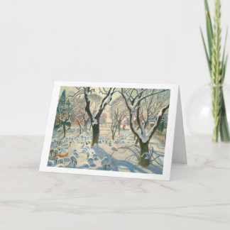 Een kerstvos! feestdagen kaart