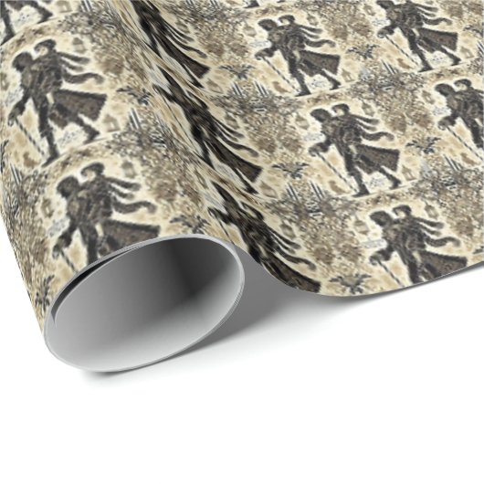 Een kerstwandeling cadeaupapier (Rol Hoek)