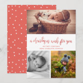 Een kerstwens voor jou | Baby Eerste kerst Feestdagenkaart (Voorkant / Achterkant)