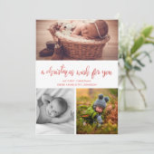 Een kerstwens voor jou | Baby Eerste kerst Feestdagenkaart (Staand voorkant)