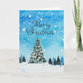 Een Kerstwens Winterboom Kerstkaart Feestdagen Kaart
