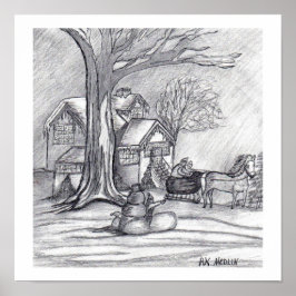 "Een kerstwinterdag" Poster