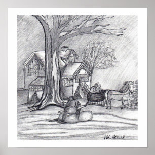 "Een kerstwinterdag" Poster