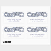 Een keten is slechts zo sterk als zijn zwakste ver rechthoekige sticker (Vel)