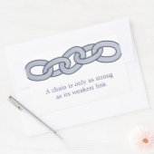 Een keten is slechts zo sterk als zijn zwakste ver rechthoekige sticker (Envelop)