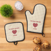 Een Keuken Gebed Ovenwant & Pannenlap Set (Top down)