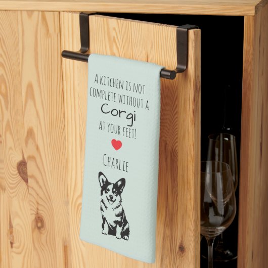 'Een keuken is niet compleet' Aanpasbare Corgi  Theedoek (Derde Gevouwen)