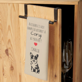 'Een keuken is niet compleet' Aanpasbare Corgi  Theedoek