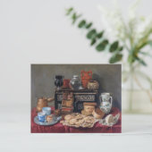 Een keuken Tableau: kom, kop & brood Stilleven Briefkaart (Staand voorkant)