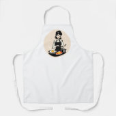 Een  keuken waar een vrouw in een schort (Voorkant)