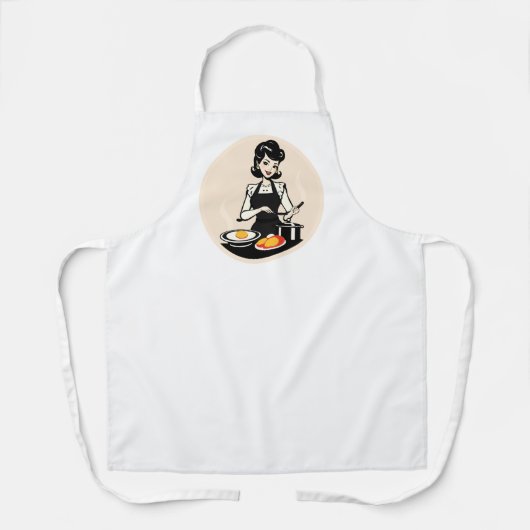 Een  keuken waar een vrouw in een schort (Voorkant)