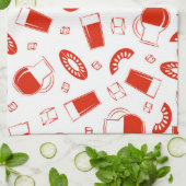 Een keukenhanddoek met een lichte, vrolijke print. (Gevouwen)