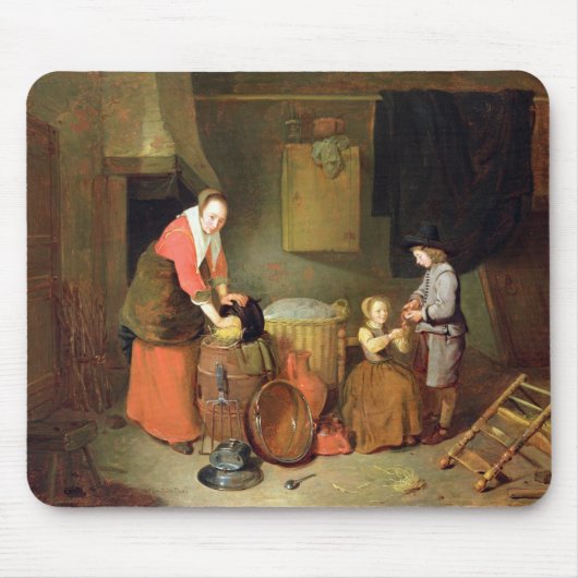 Een keukeninterieur, 17e eeuw muismat (Voorkant)