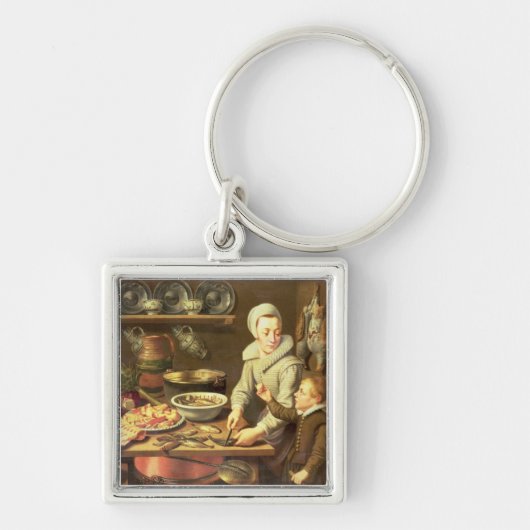 Een keukeninterieur sleutelhanger (Voorkant)