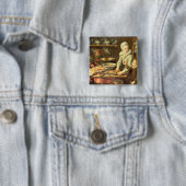Een keukeninterieur vierkante button 5,1 cm (In situ)