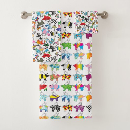 Een keukenpakket voor een vliegend varkensbad bad handdoek (Insitu)