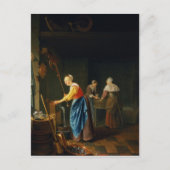 Een keukenscène briefkaart (Voorkant)