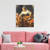 Een keukenscène canvas afdruk (Insitu (Woonkamer))