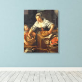 Een keukenscène canvas afdruk (Insitu (Houten vloer))