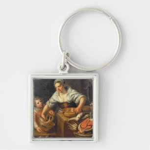 Een keukenscène sleutelhanger