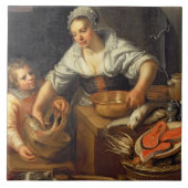 Een keukenscène tegeltje (Voorkant)