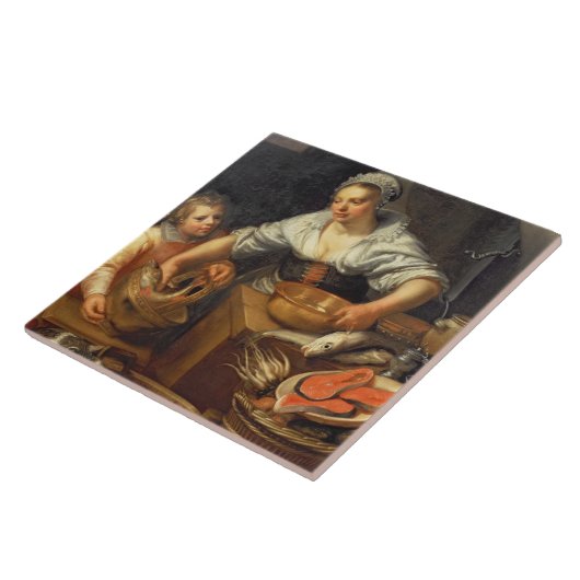 Een keukenscène tegeltje (Zijkant)