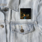 Een keukenscène vierkante button 5,1 cm (In situ)
