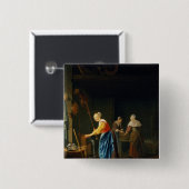 Een keukenscène vierkante button 5,1 cm (Voorkant /achterkant)