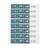 Een keurig kerstpatroon op blauw (Vel)