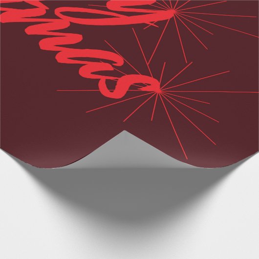 Een keurig, trendy design van "vrolijk kerstfeest" cadeaupapier (Hoek)