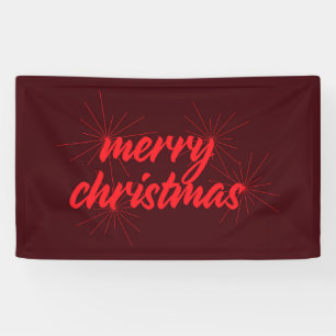 Een keurig, trendy design van "vrolijk kerstfeest" spandoek