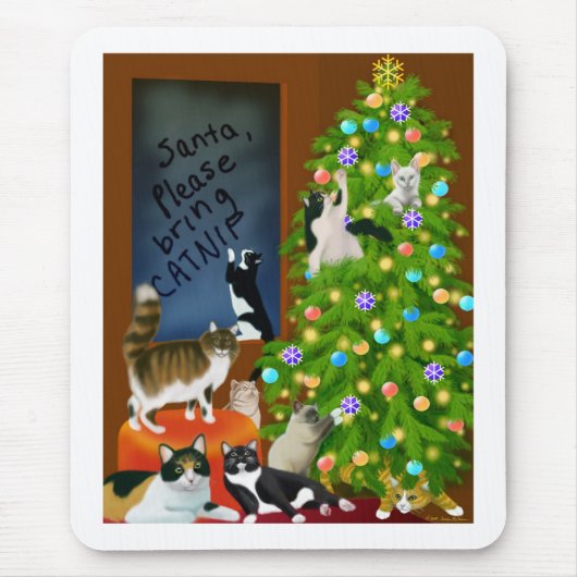 Een Keuty Cat Kerstmis Mousepad Muismat (Voorkant)