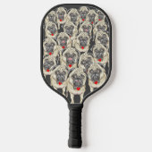 Een kiezelsteen van de Pugs Pickleball Paddle (Achterkant)