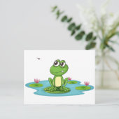 een kikker en een water briefkaart (Staand voorkant)