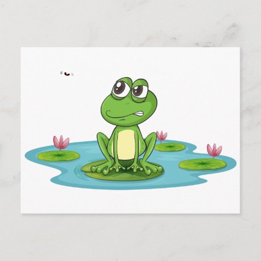 een kikker en een water briefkaart (Voorkant)