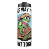 Een kikker en schildpad met Humor Thermosbeker (Voorkant)