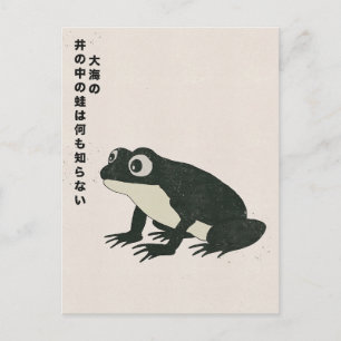 Een kikker in een put weet niets van de grote zee briefkaart